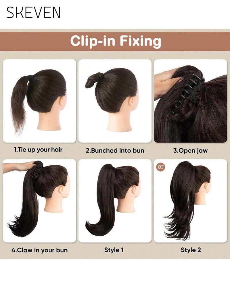 Extension de cheveux bouclés, ondulés et frisés avec queue de cheval