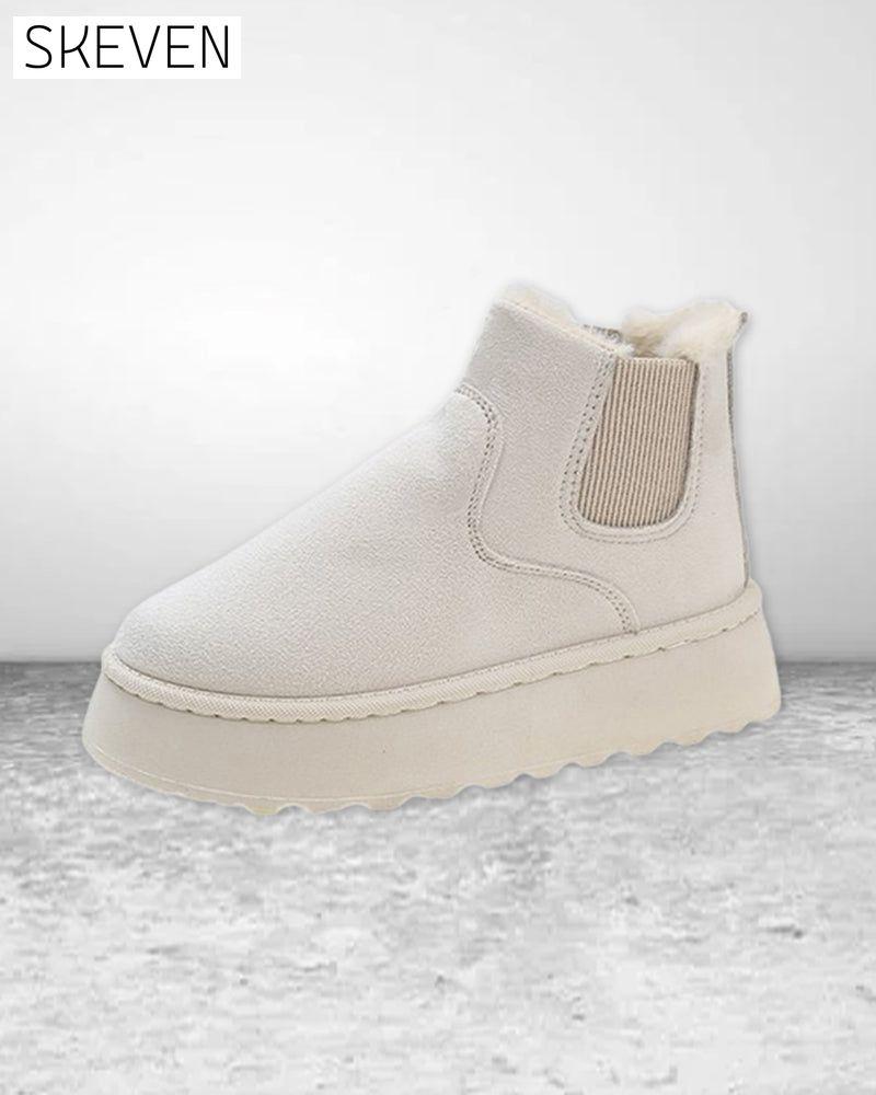 Thick-soled solid color snow boots