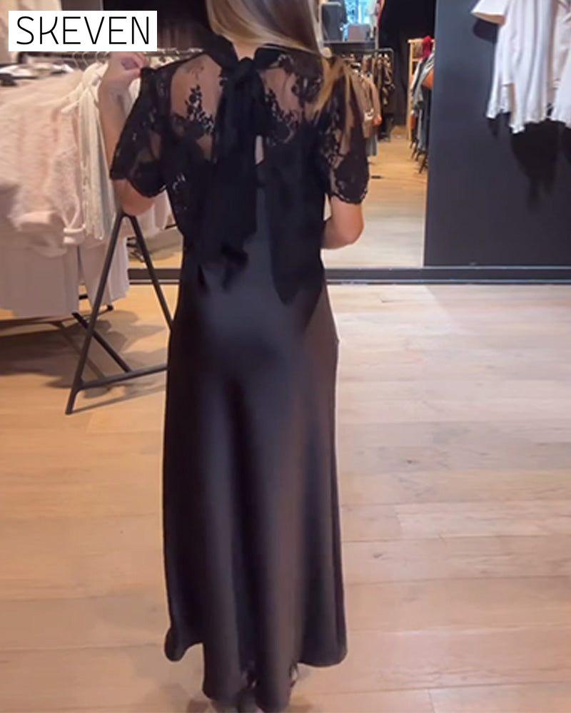 Ensembles chemisier en dentelle et résille et robe nuisette drapée