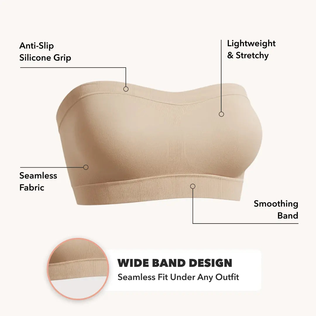 ⏳⏳LAST DAY SALE ONLY ￡10.99!!🔥Aurelle™ No-Slip Convertible Bandeau – 3-Way Wear, Wire-Free & Trusted by 50K+ Women👙🇬🇧