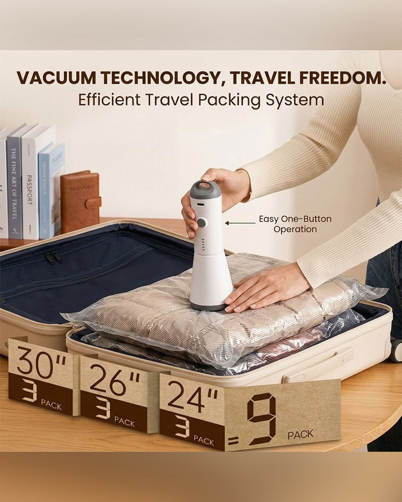Travel Vacuum Bags with Portable Electric Pump