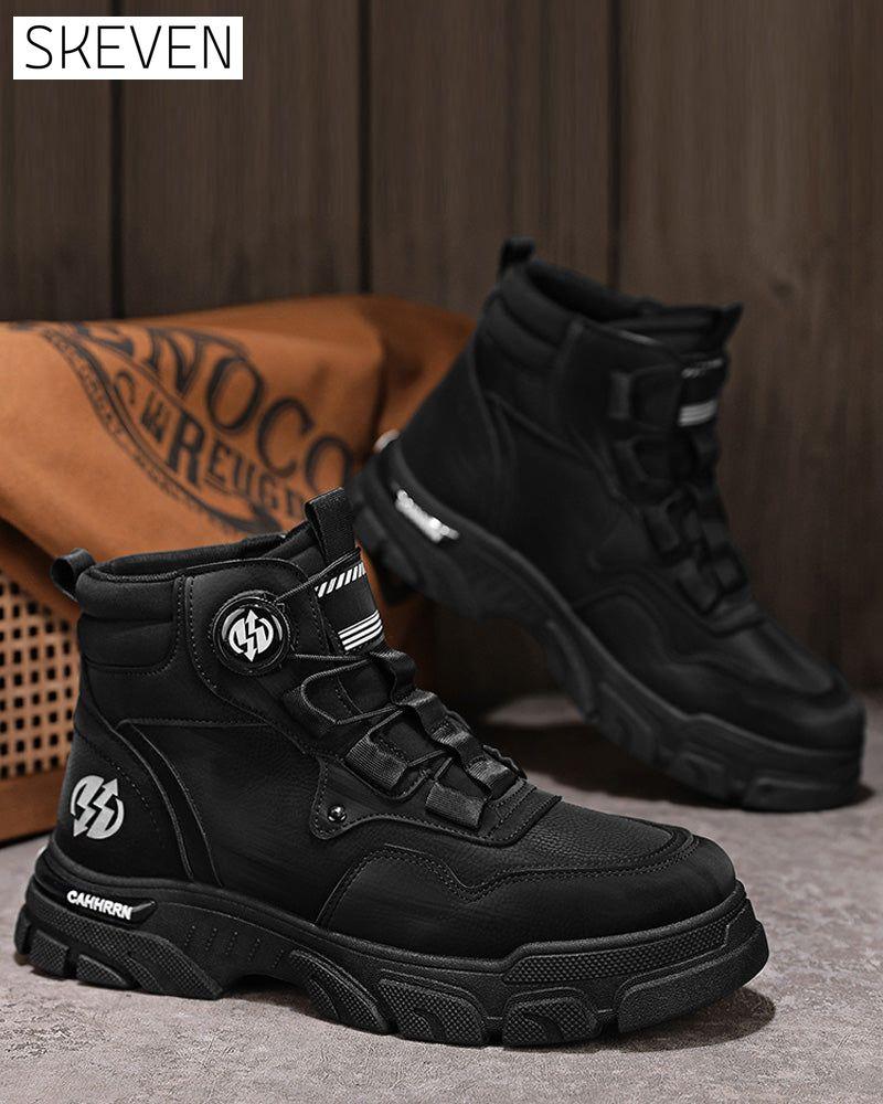 Herren-Arbeitsschuhe mit drehbarem Schnallenverschluss für den Outdoor-Bereich 🔄👞 – Wasserdicht 💦, rutschfest 🚶‍♂️, bequem, atmungsaktiv 🌬️