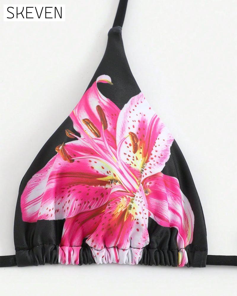 Maillot de bain trois pièces imprimé sexy