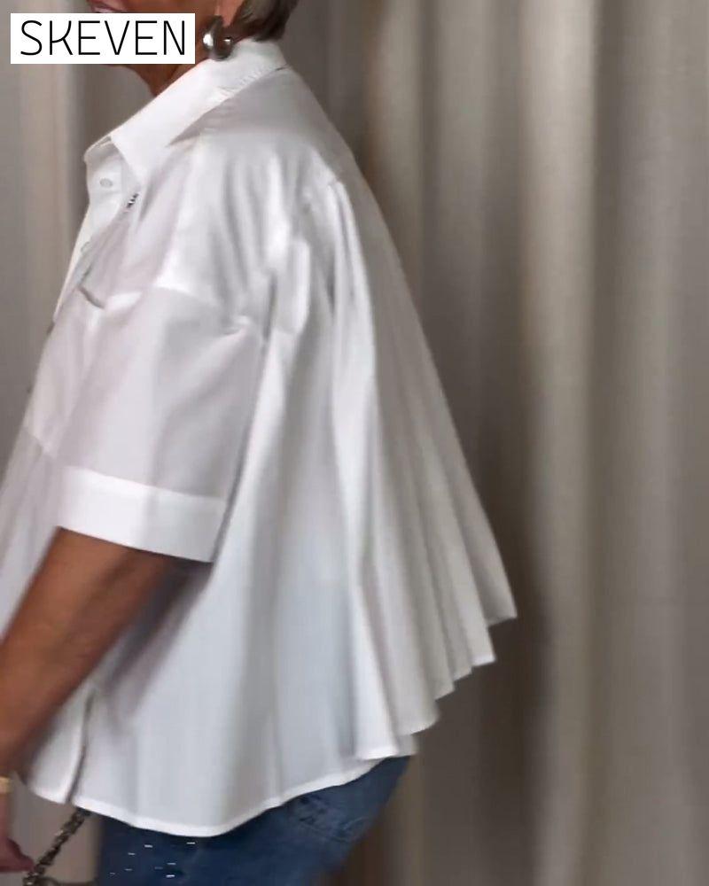Kurzärmelige, geraffte Bluse