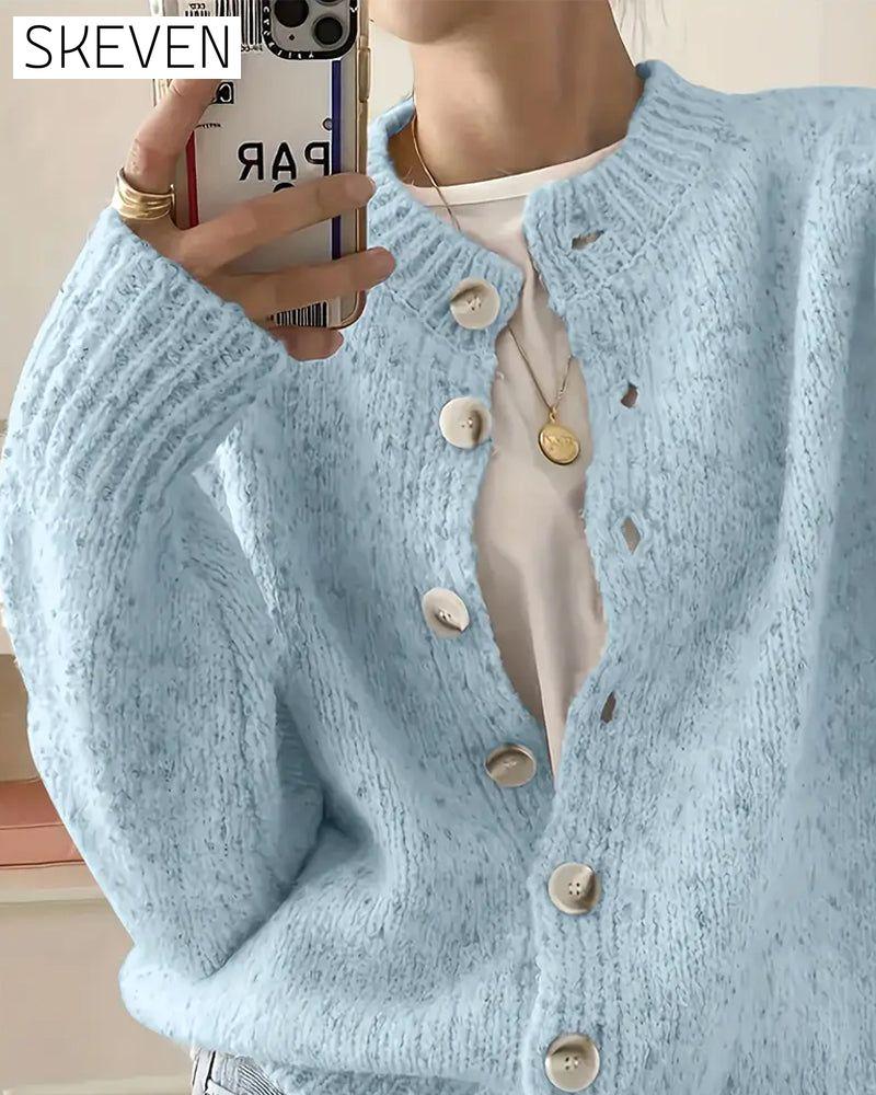 Bequemer, einfarbiger Cardigan