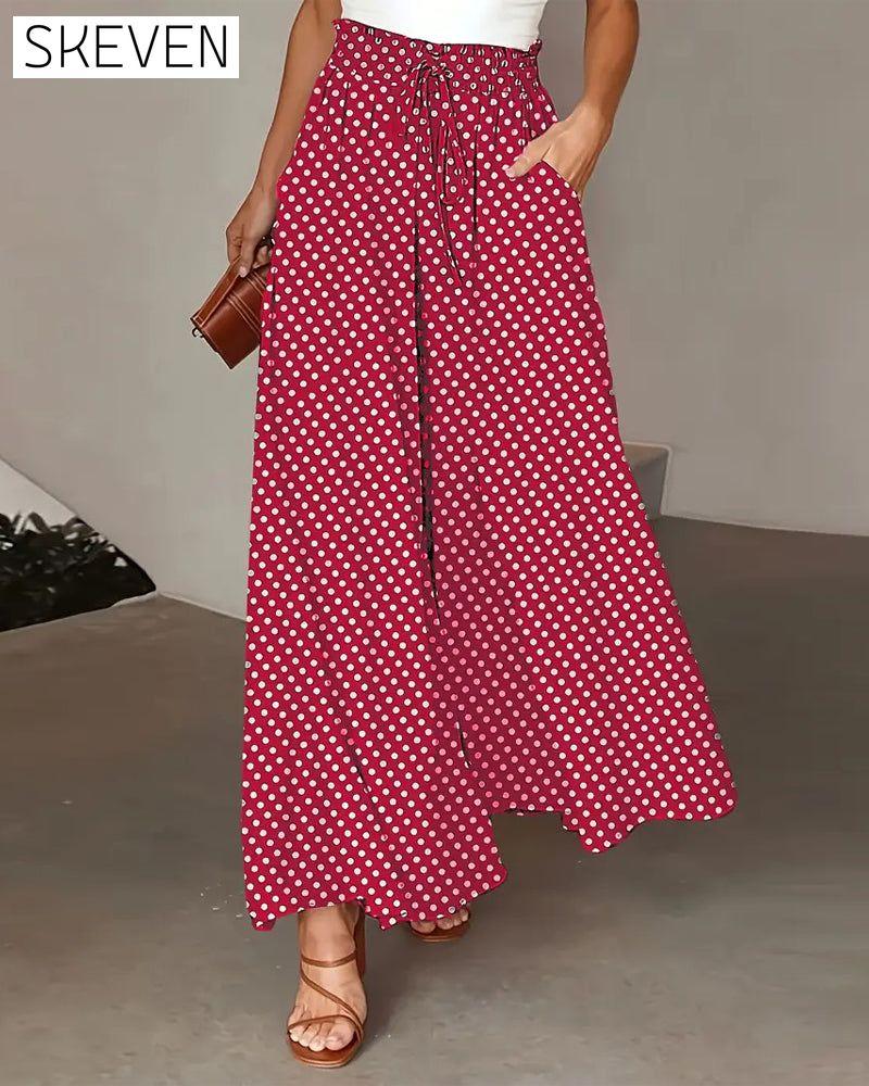 Lange Hose mit Polka-Dot-Muster