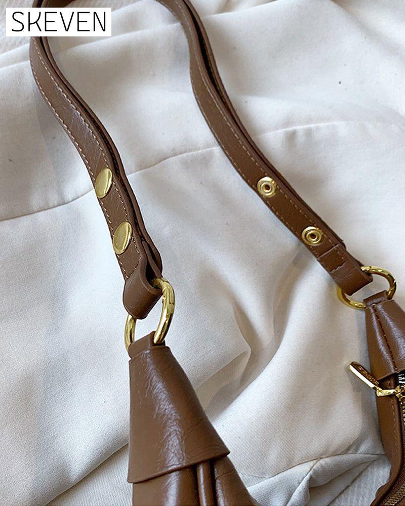 Achseltasche aus gewachstem Leder 