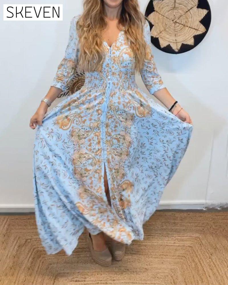 Elegantes langes Damenkleid für den Alltag