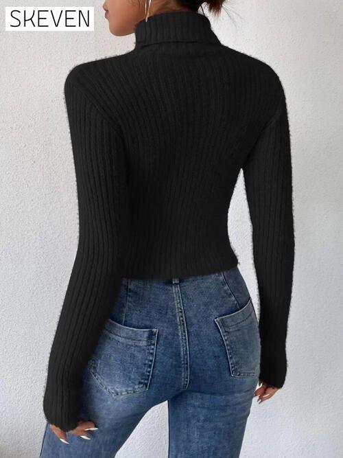 Ribbed Turtleneck Long Sleeve Sweater clothes Ship From Overseas sweater sweaters X.W