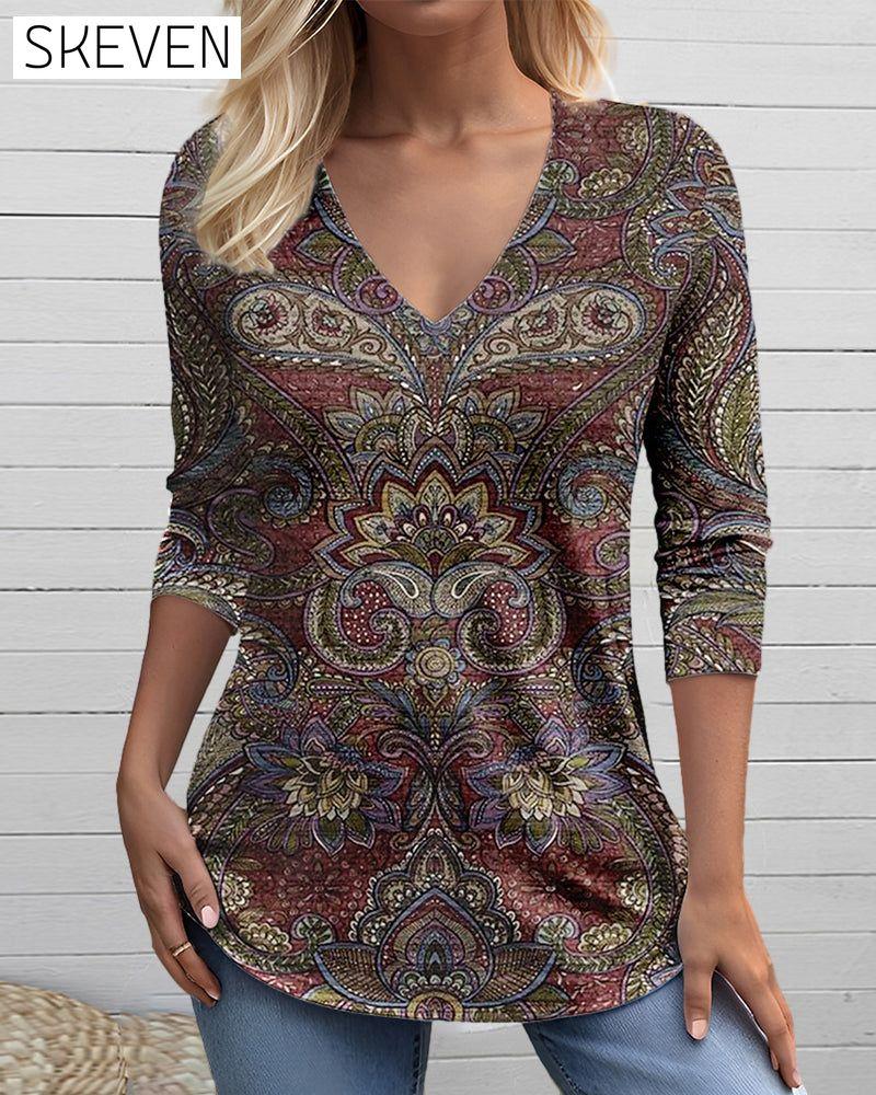 Versatile Fashion Top with V-Neck