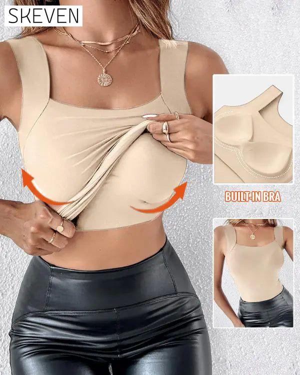 🔥Débardeur gainant à col en U avec soutien-gorge intégré