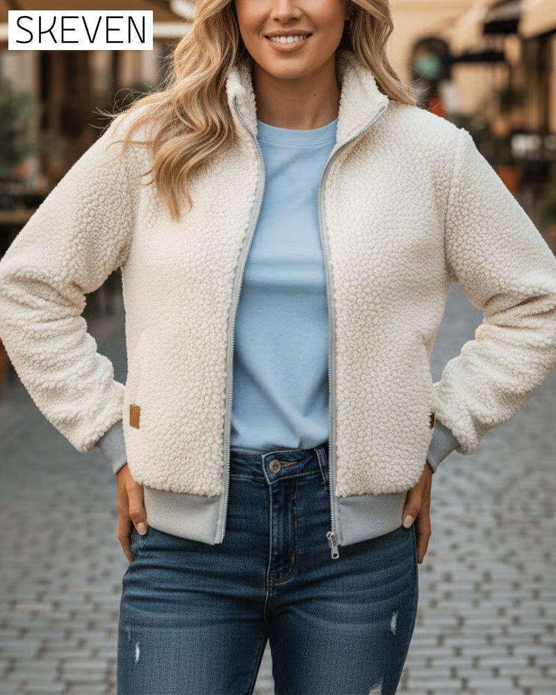 Stand Collar Fleece Zipper Jacket