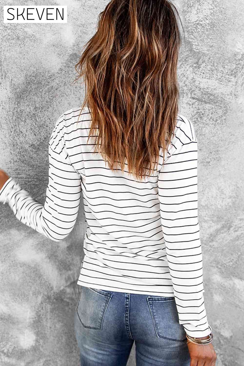 Striped Long Sleeve T-Shirt clothes Ship From Overseas SYNZ