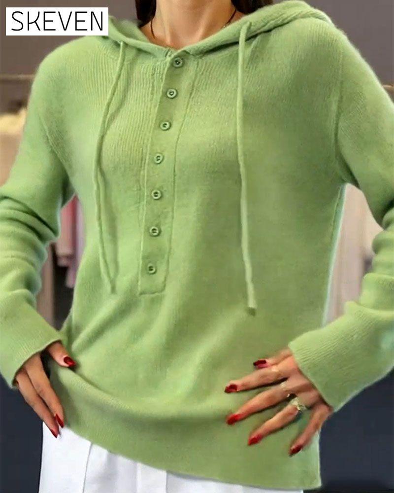Modischer Kapuzenpullover in Unifarbe