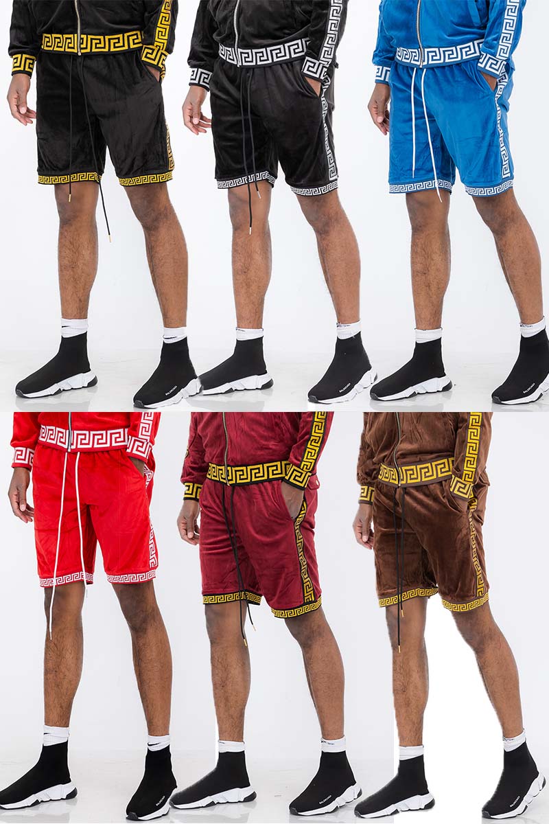 Status Velour Shorts – Elastic Waist Drawstring