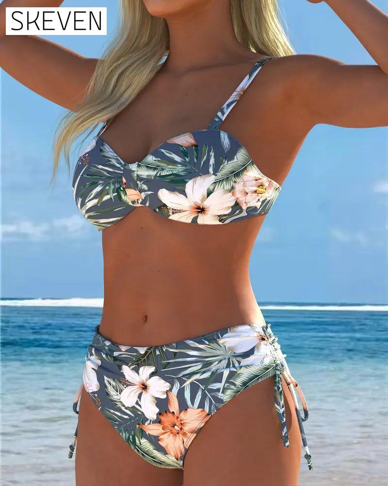 Bikini deux pièces imprimé élégant