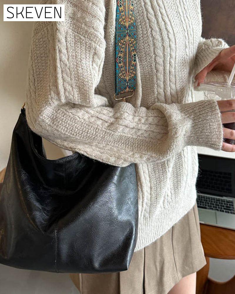 Sac seau vintage à bandoulière grande capacité