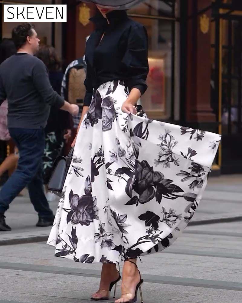 Elegant floral print stand collar long sleeve dress 202466 casual dresses spring summer