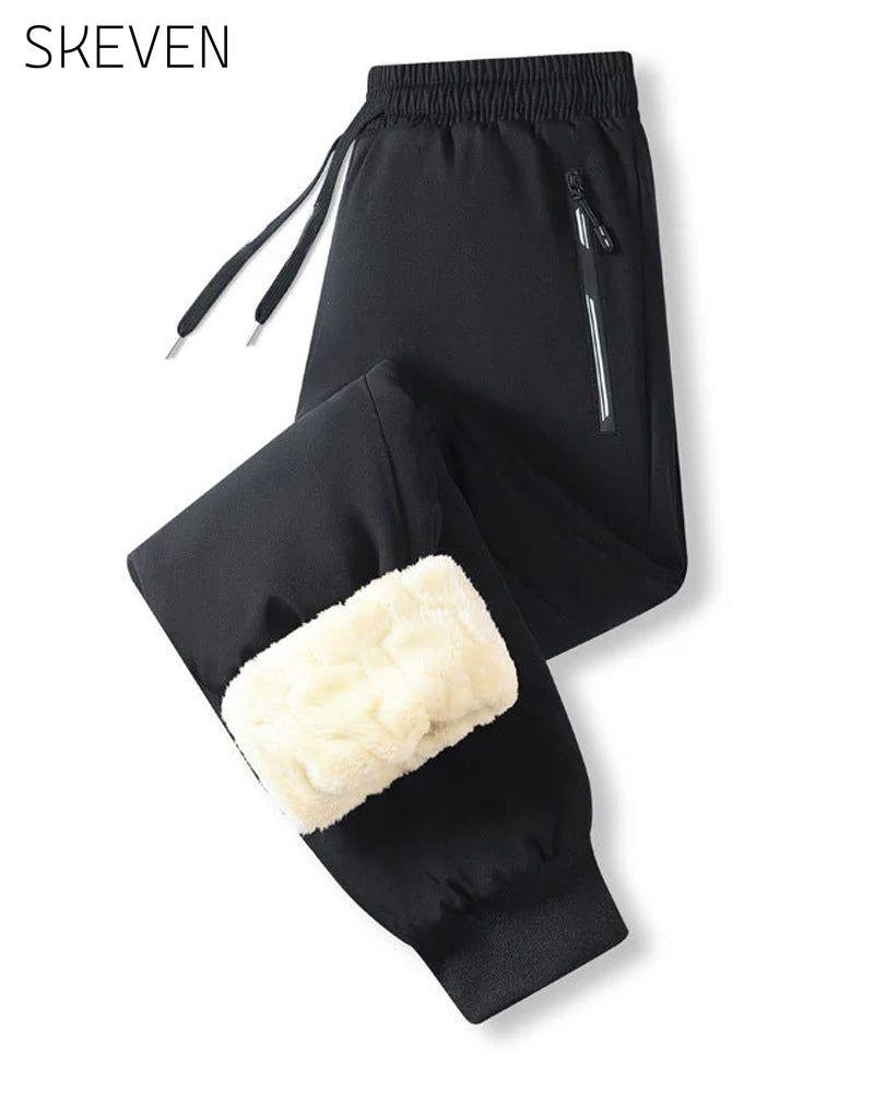 Pantalon imperméable doublé chaud à cordon de serrage pour homme