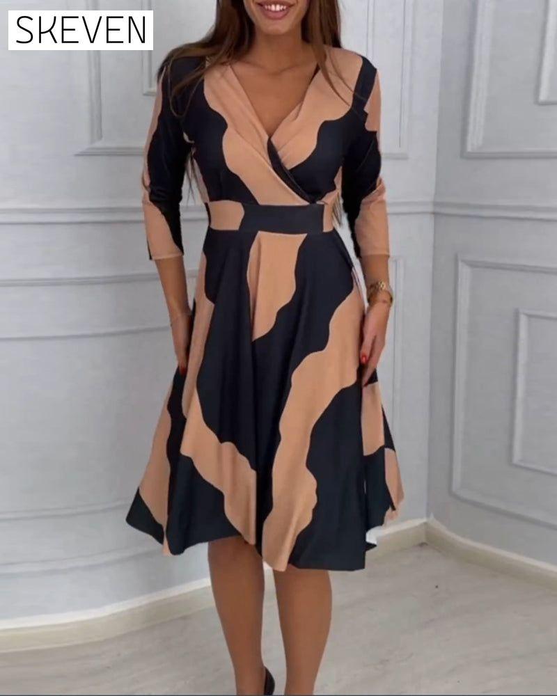 Vintage A-Line Dress with Print
