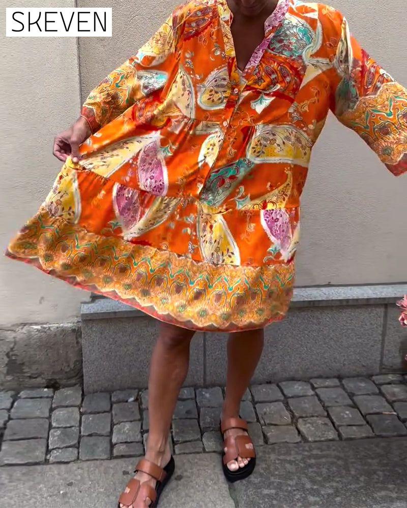 Kleid im Boho-Stil mit Print