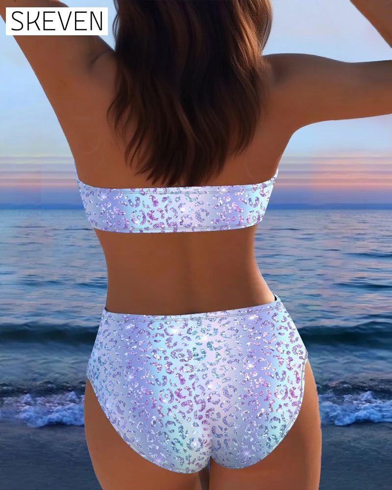 Leopard Print Bandeau Bikini