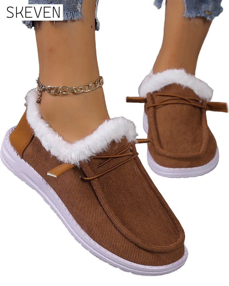 dicke, warme Baumwollschuhe in Unifarben