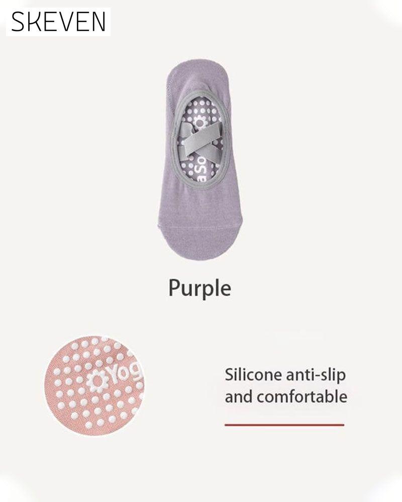 Women's No-Show Socks for Pilates & Workout - Non-Slip Silicone Grip, Breathable & Moisture-Wicking (Yoga/Dance/Indoor Activities)