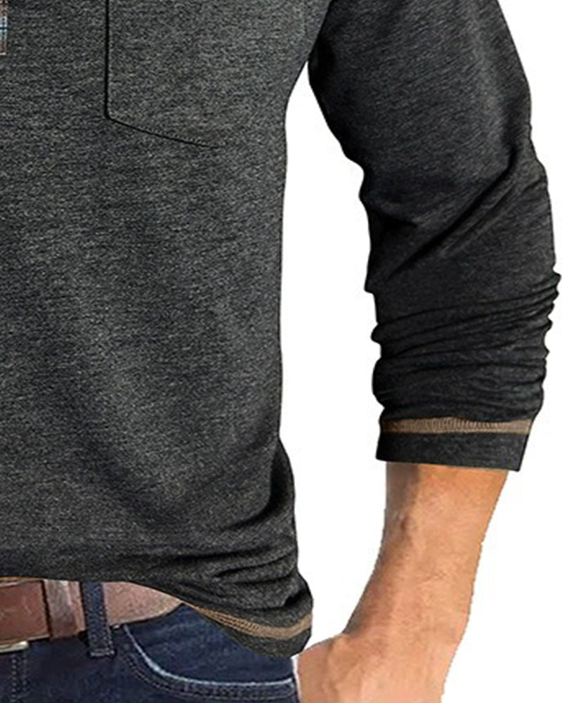 Men's Button Lapel Polo Blouse