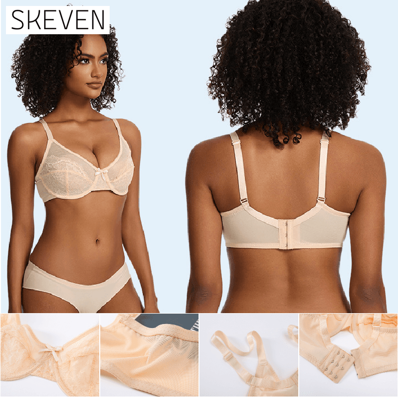 Mesh Lace Gathered Bra