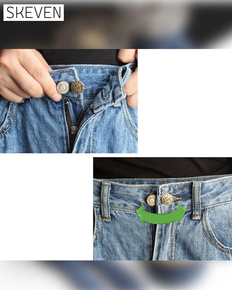 Bouton d'extension de taille en métal à ressort pour jeans