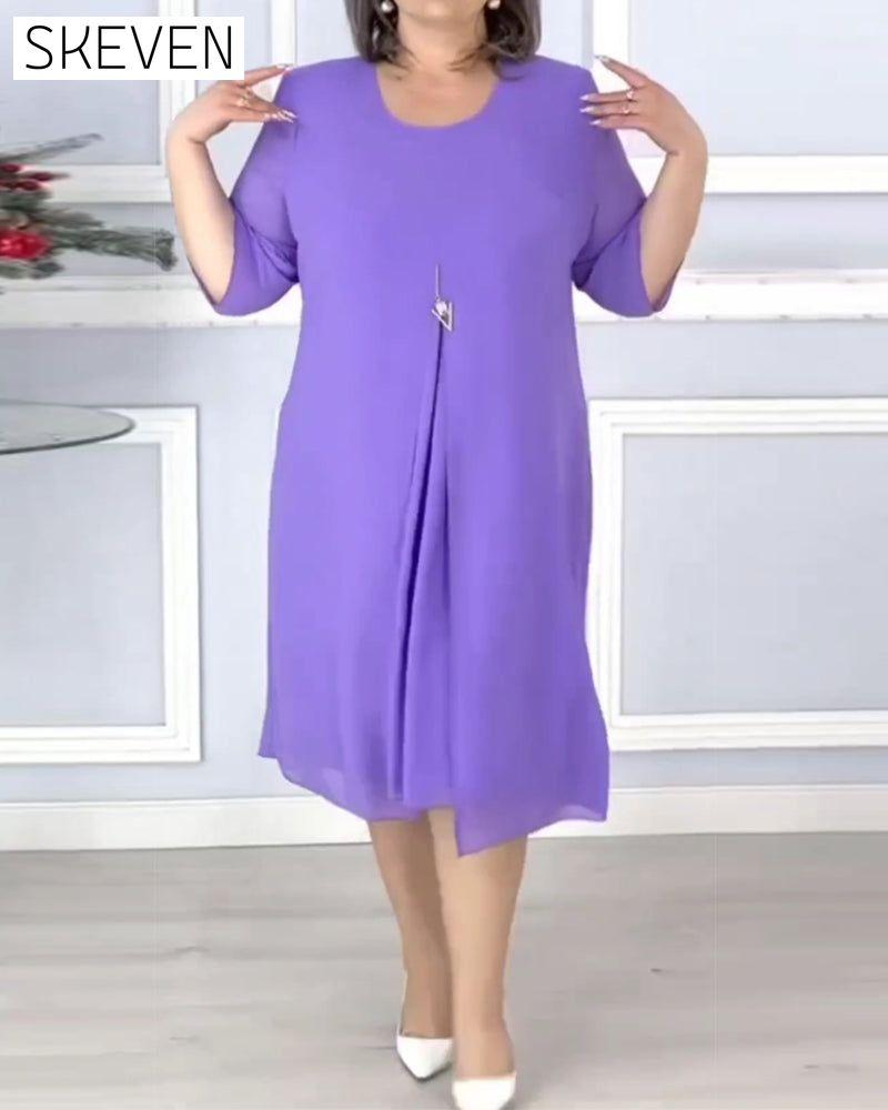 Women's solid color loose dress