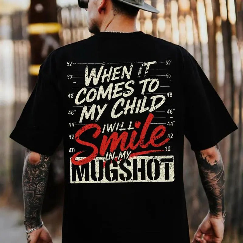 Men's Back Letter Print T-Shirt