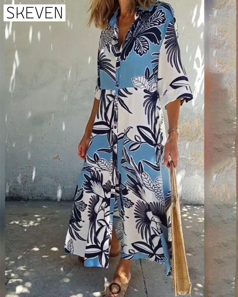Lässiges Hemdkleid mit Blumenmuster 