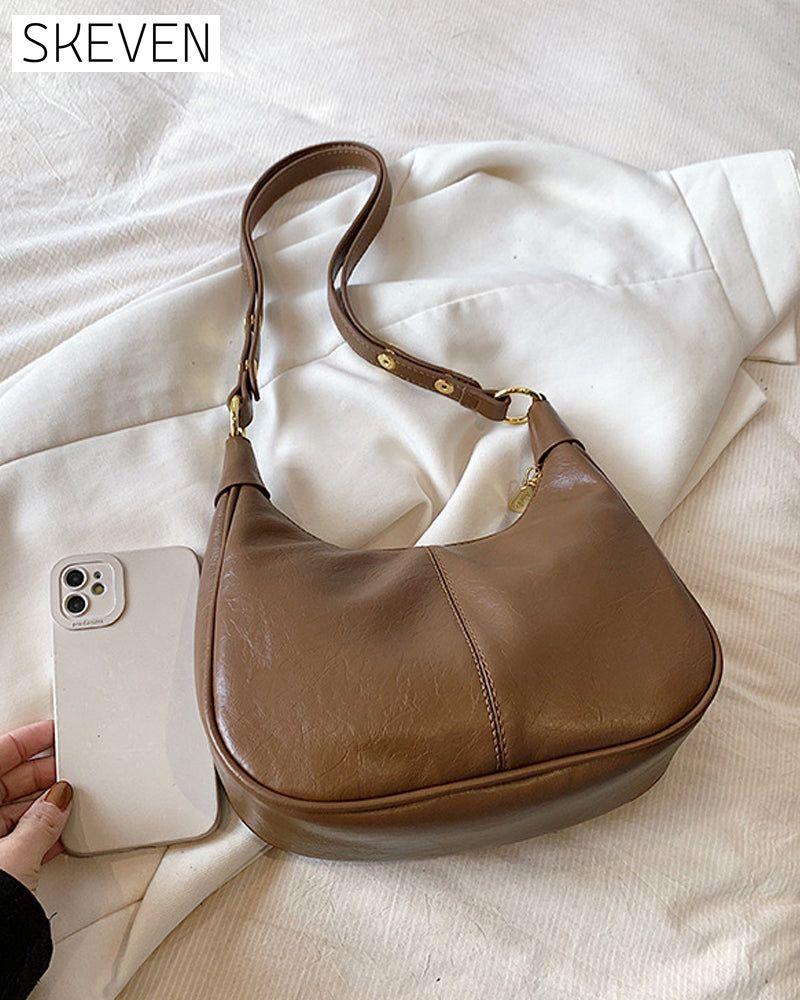 Achseltasche aus gewachstem Leder 