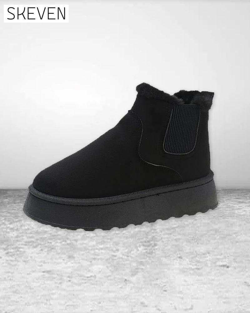 Thick-soled solid color snow boots