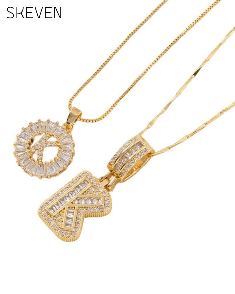 Initial Letter Pendant Necklaces -2 Pack