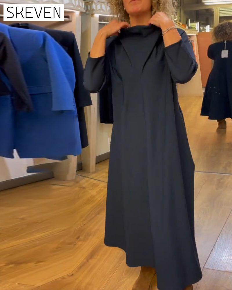robe décontractée à poches de couleur unie