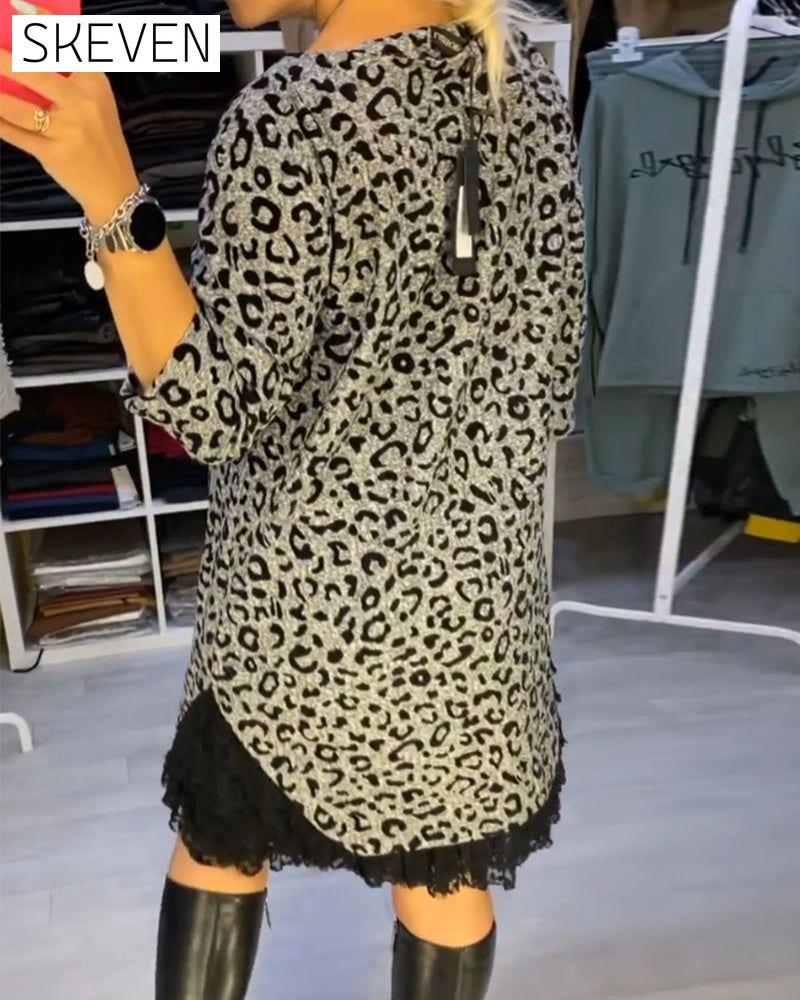 Leopard print slimming dress