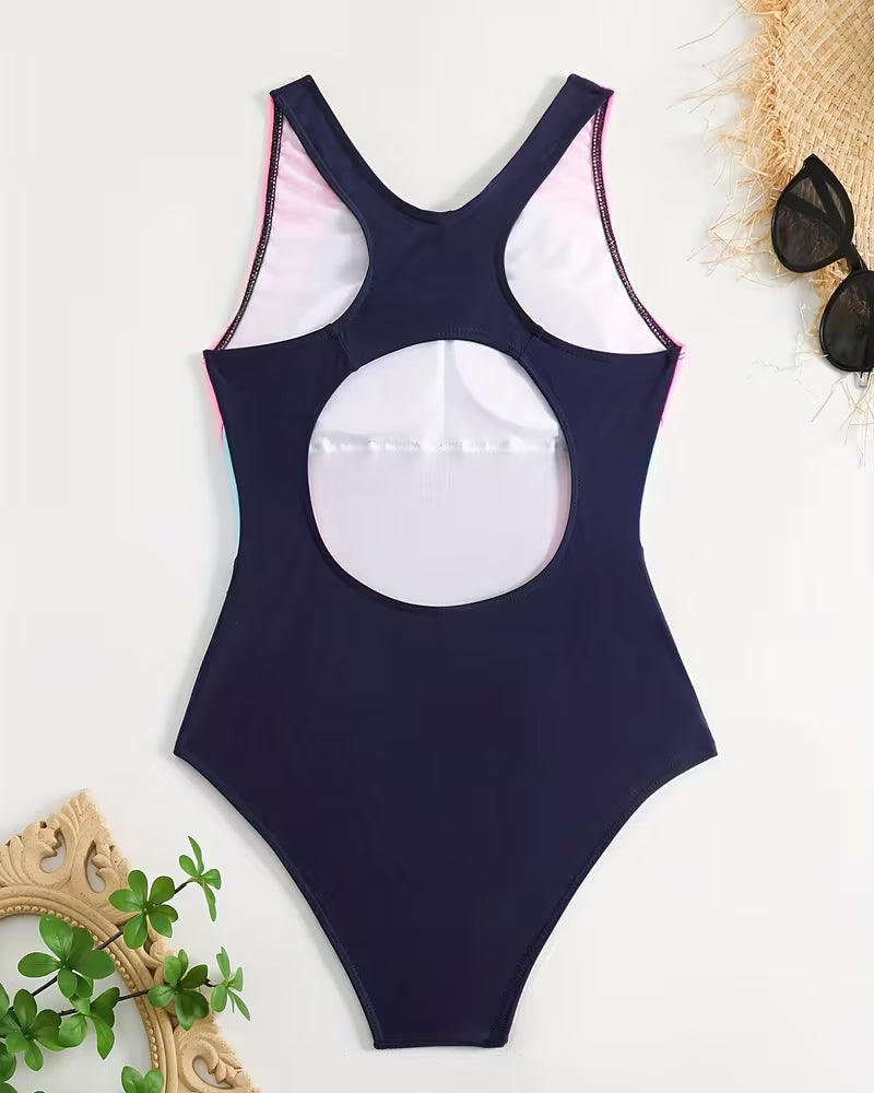 Color Block Resort-Style One-Piece