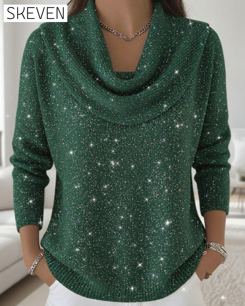 Pull à col en polaire à sequins