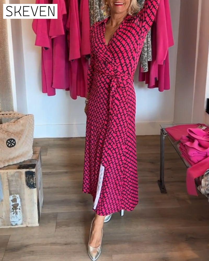 Elegant V Neck Maxi Dress