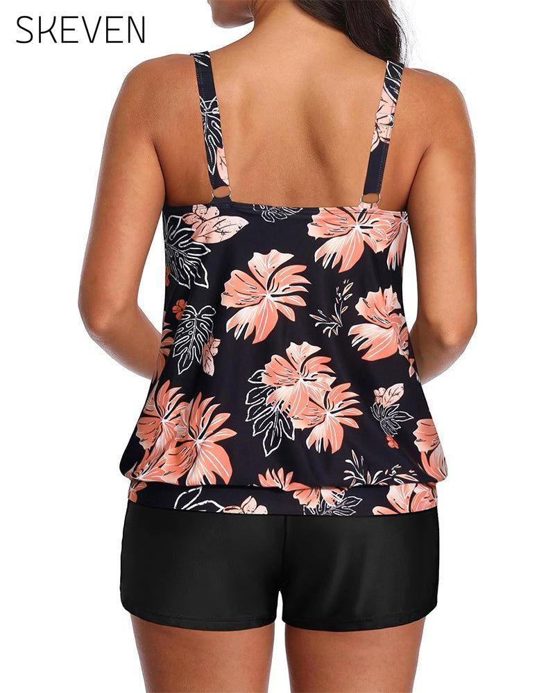 Slim-Fit-Tankini mit Boxershorts-Print