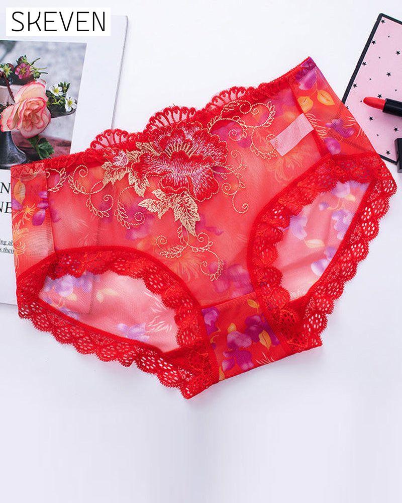 Culotte antibactérienne avec broderie en dentelle