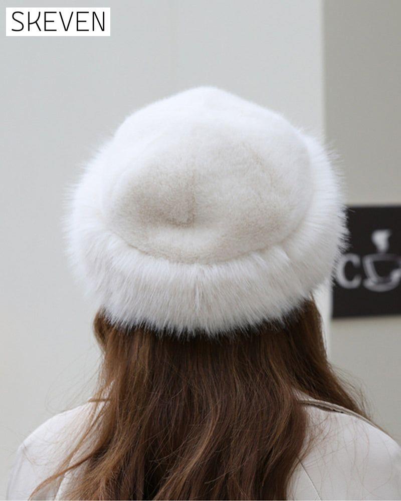 Dicke, warme Plüschmütze im mongolischen Stil für Damen