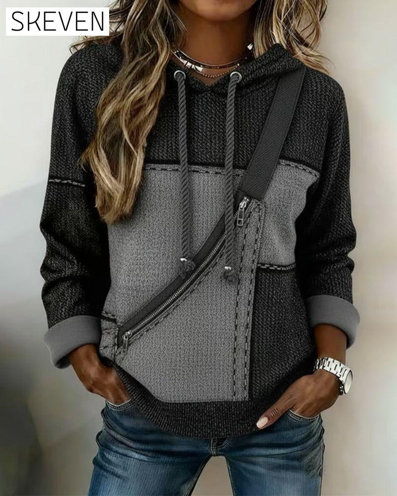 Stylischer Hoodie mit Farbblockmuster