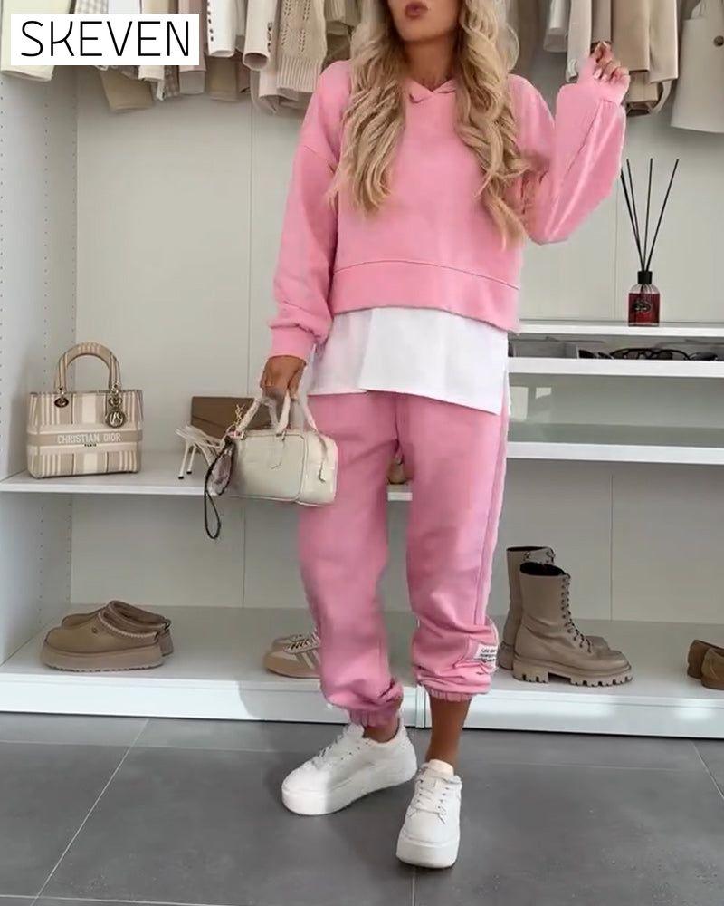 Ensemble décontracté sweat-shirt à capuche et pantalon