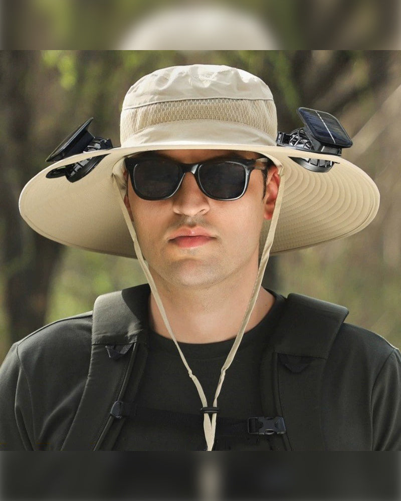 New Solar-Powered Outdoor Cooling Fan Hat