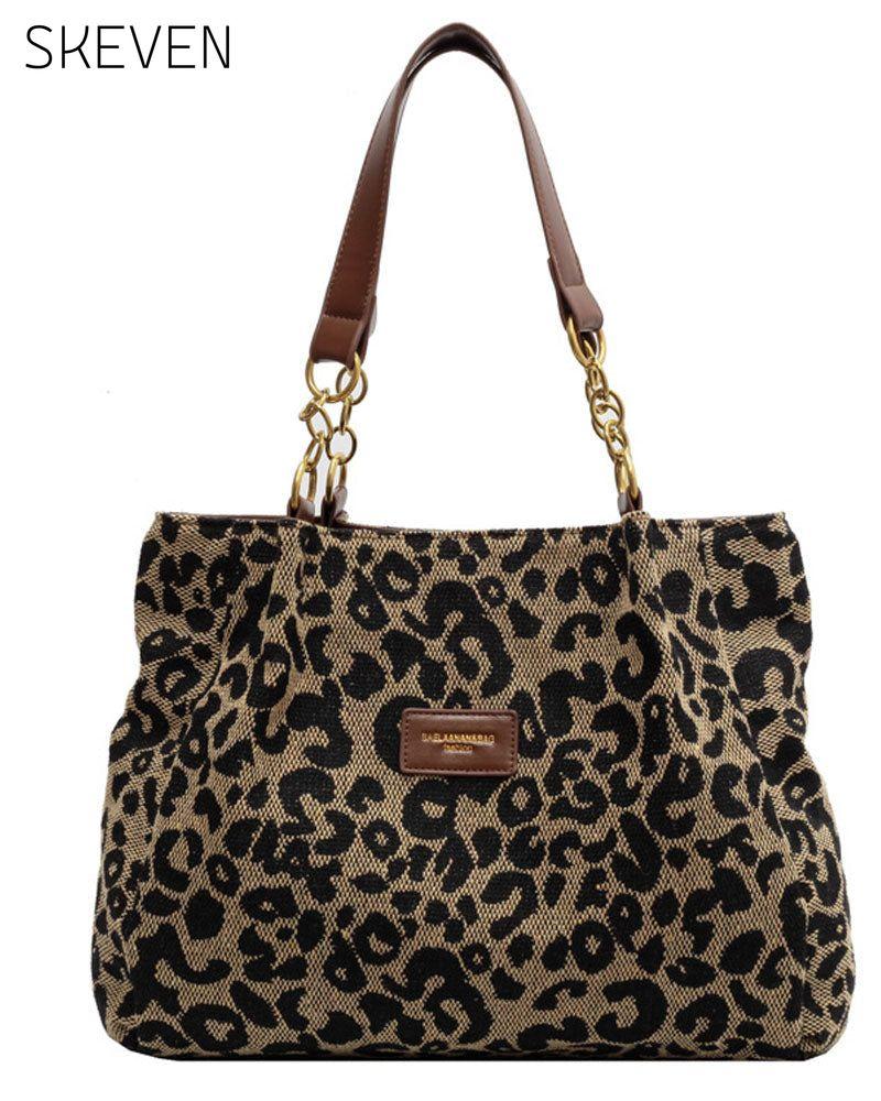 Schultertasche mit Leopardenmuster