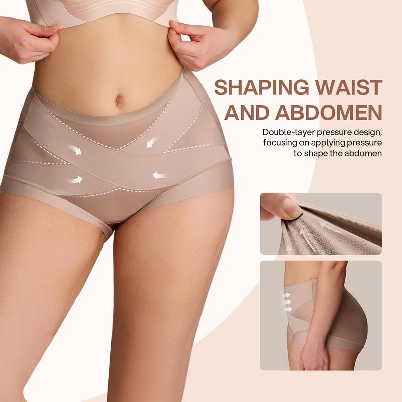 💖💖Last Day-Buy 1 Get 3 Packs💖Plus-Size High-Waist Cross Tummy Control Panties